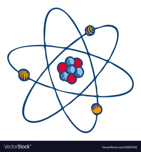 Atom molecule icon hand drawn style Royalty Free Vector