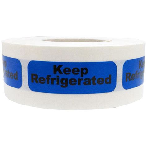 Keep Refrigerated Blue Warning Labels .5" x 1.5" | InStockLabels.com