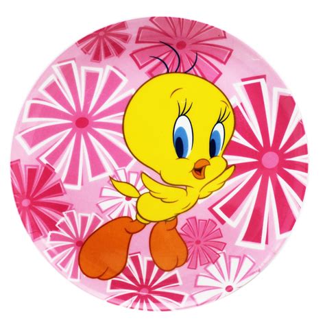 Tweety Bird Pink Flower Design Melacore Kid's Dinner Plate - Walmart ...