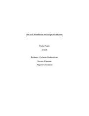 Ballistic Pendulum LAB report.docx - Ballistic Pendulum and Projectile Motion Paola Prado 3/3/18 ...