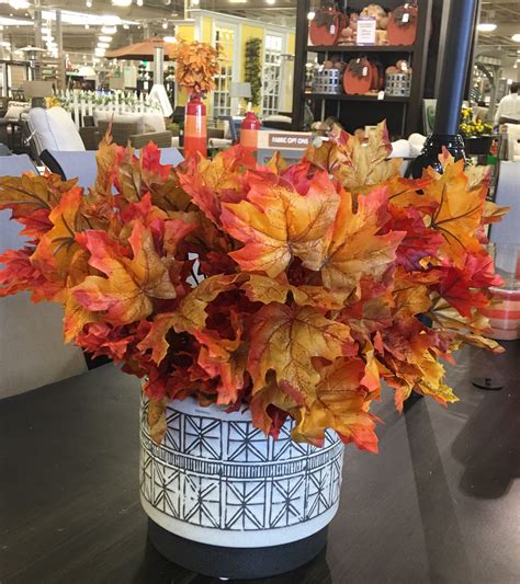 Fall leaves in black and white patterned vase for simple fall decor | Fall decor, Fall wreath, Decor