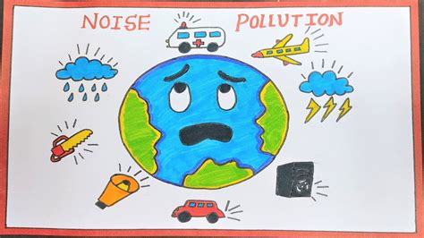 noise pollution drawing poster easy and simple | science drawing ...