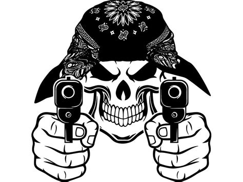 Gangster Thug Criminal Guns Bandana ClipArt SVG – ClipArt SVG