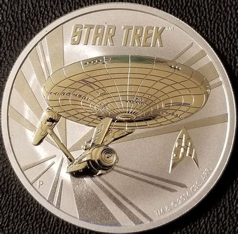 2016 Tuvalu Star Trek Original U.S.S. Enterprise 1 oz .999 Fine Silver Bullion | Star trek ...