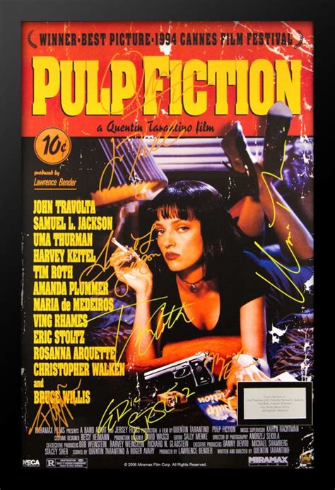 Pulp Fiction Cast Signed Movie Poster Autographed Framed | Etsy