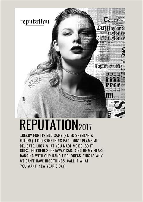 Taylor Swift Reputation Poster | Taylor swift album cover, Taylor swift posters, Music album cover