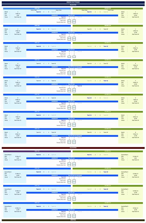 6 tournament Template Excel - Excel Templates - Excel Templates