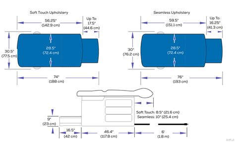 204 Exam Table Upholstery Top/Base Dimensions