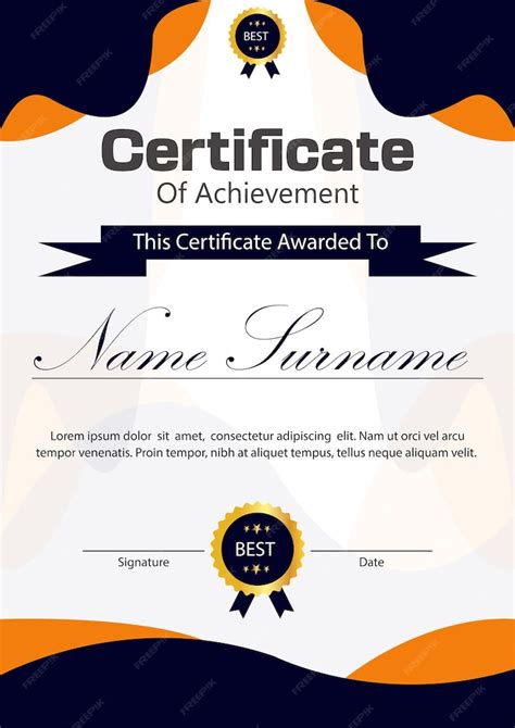 Premium Vector | New professional certificate design 2023