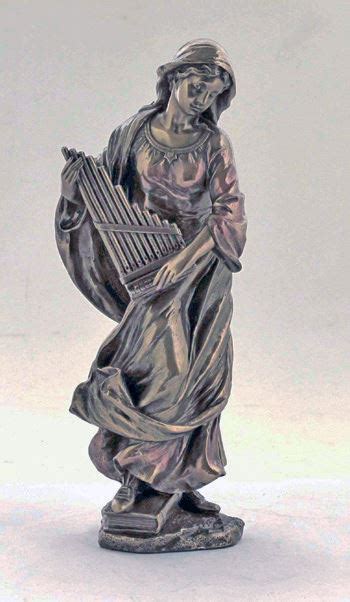 Saint Cecilia 8.5" Statue, Lightly Hand Painted Bronze