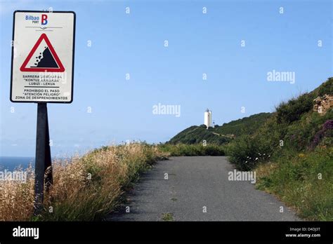 A pathway in mountains above Bay Biscay Atlantic Ocean Basque country Spain Plenzia (30 kms ...