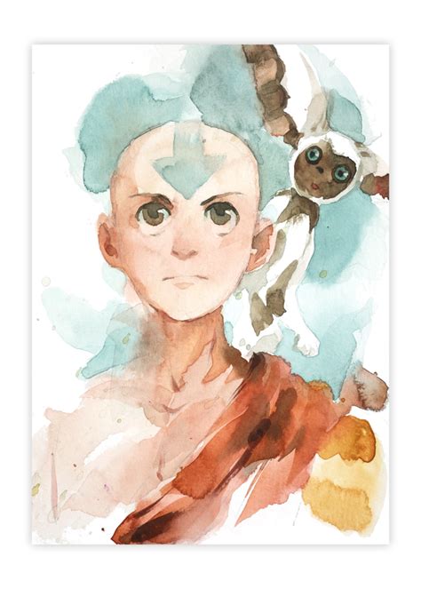 Aang & Momo | Avatar the last airbender art, Sakura art, Watercolor art