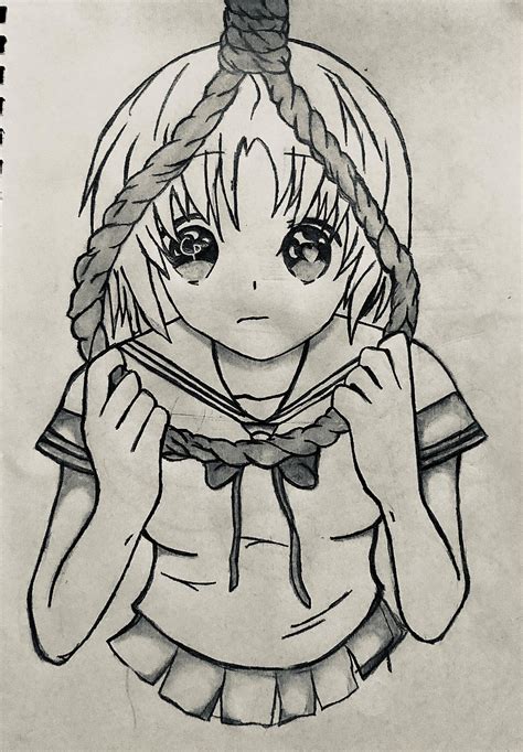 Sad anime girl drawing : r/drawing