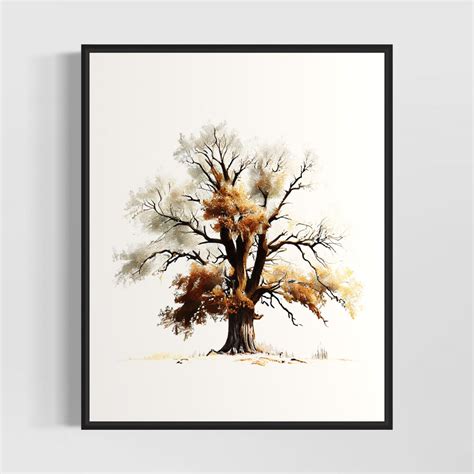 Oak Tree Watercolor Art Print, Oak Tree Painting Wall Art Decor, Original Artwork by Artist - Etsy