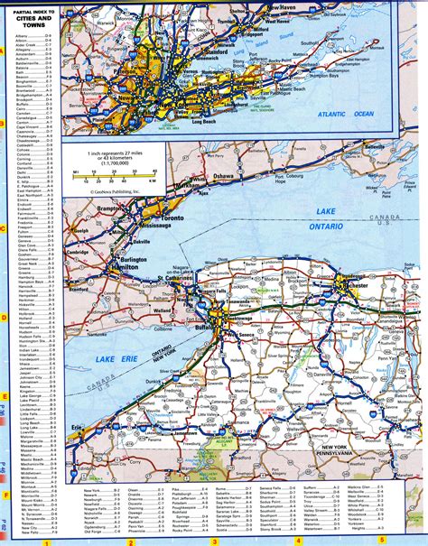 Map of New York roads and highways.Large detailed map of New York state