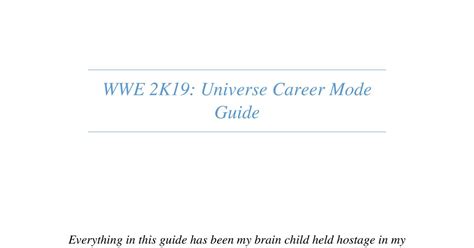 WWE 2K19 Universe Mode Help.pdf | DocDroid