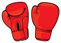 Red Boxing Gloves Cartoon Sticker