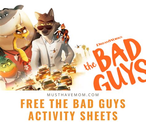 Free The Bad Guys Activity Sheets - Must Have Mom