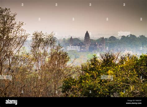 Aerial view of the Angkor Wat temple, Angkor, Cambodia, Asia Stock ...