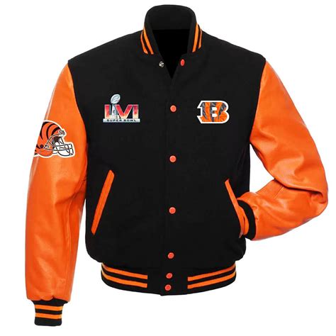 Orange/Black Super Bowl LVI Cincinnati Bengals Varsity Jacket - Jackets ...