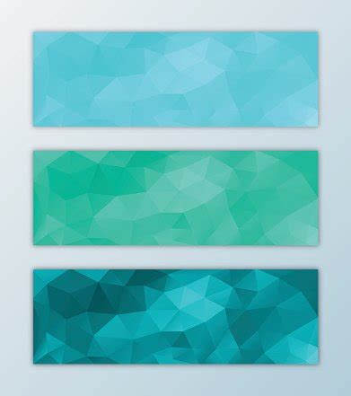 Website Banner Template Set Abstract Triangle Polygon Background Design Stock Clipart | Royalty ...