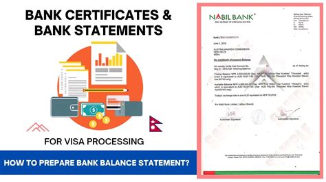 Bank Certificates and Bank Statements for Visa Processing | How to prepare bank balance ...