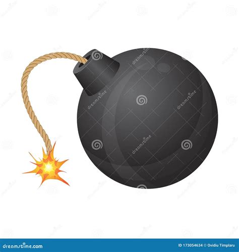 Bomb With Burning Fuse Vector Illustration Stock Illustration - Illustration of anger, cartoon ...