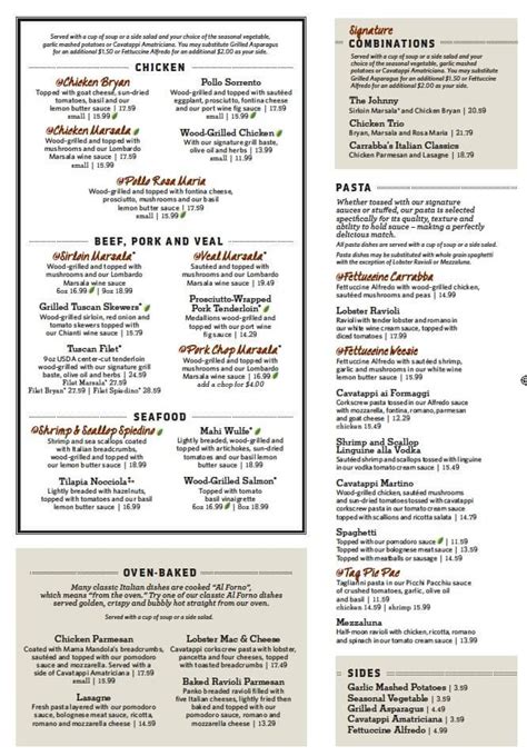 Carrabba's Menu Prices