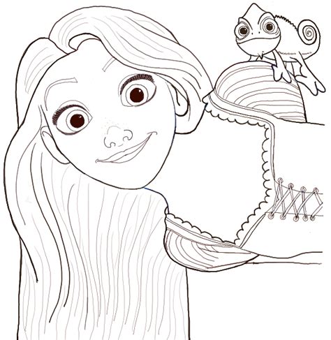 How to Draw Rapunzel and Pascal from Tangled