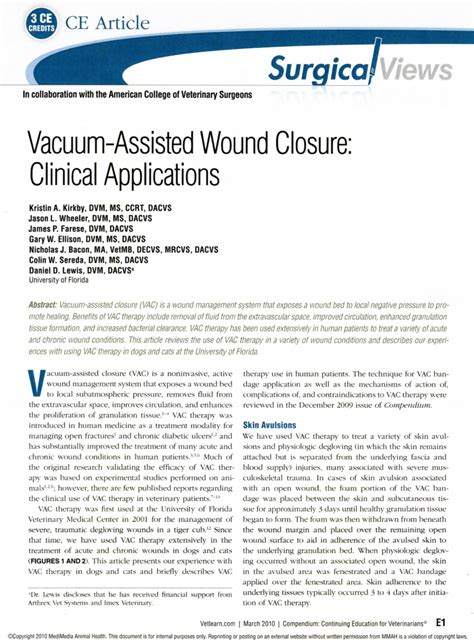 (PDF) Vacuum-assisted wound closure: Clinical applications