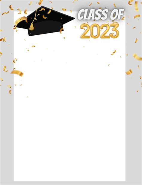 Graduation Border Class of 2023 Printable Pdf Digital Download Letter Size Template for Photos ...