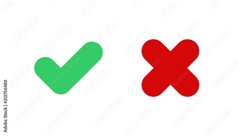 Tick and red checkmark vector icons for checkbox symbols. Good and bad sign Stock Vector | Adobe ...