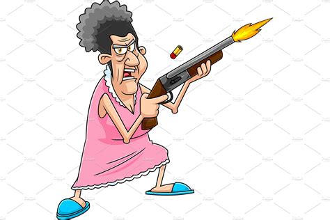 Angry Grandmother Cartoon Character | People Illustrations ~ Creative ...