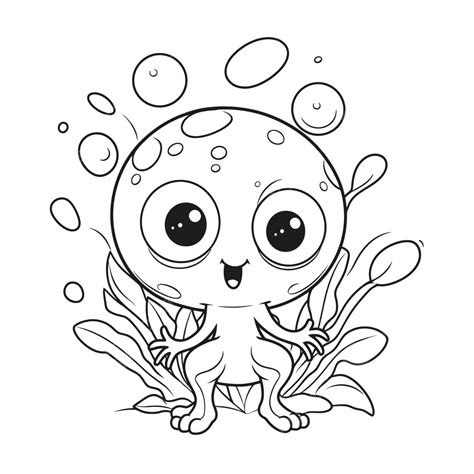 Cute Octopus Coloring Page In Bubbles Outline Sketch - vrogue.co