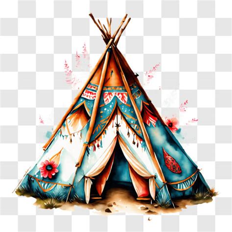 Download Native American Teepee with Decorative Patterns PNGs Online ...