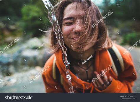 Woman Drinks Spring Water Water Jet Stock Photo 1781489225 | Shutterstock