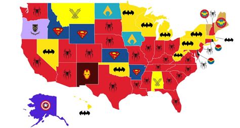 Most Popular Comic Book Superhero by State