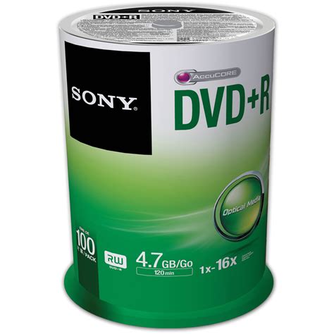 Sony Recordable Storage DVD+R (Pack of 100) 100DPR47SP/US B&H