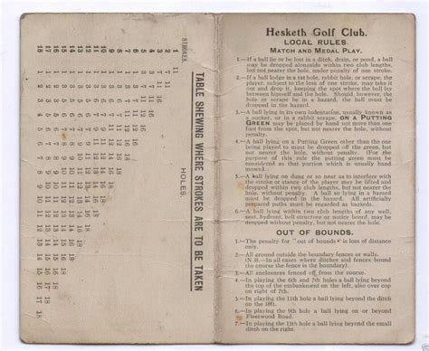 1940's Hesketh Golf Club scorecard, ex James Goodfellow | #1783515742