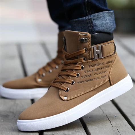 Hot 2019 Spring Autumn Lace Up Men's Canvas Shoes Big Size Man Buckle Casual Ankle Boots Winter ...