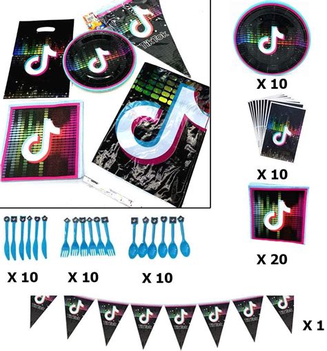 TIK Tok Party Supplies Decorations Birthday Party Favors Included TIK Tok Backdrop, Banner ...