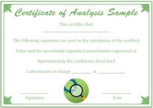 Certificate Of Analysis: 10 Templates Available for Word and PDF for Free - Template Sumo