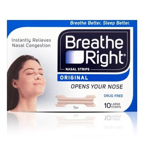 Breathe Right Nasal Strips Original Tan - 10 Large Strips | Chemist 4 U