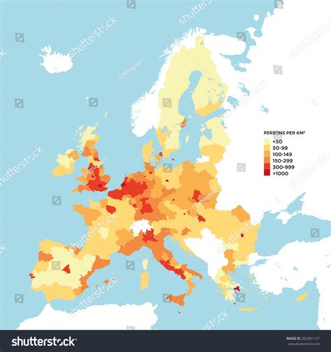 European Union Population Density Map Stock Vector (Royalty Free ...