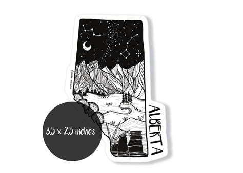 Alberta Illustrated Vinyl Sticker – Mountain Mornings