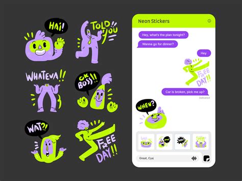 Neon Stickers by Ramy Wafaa on Dribbble