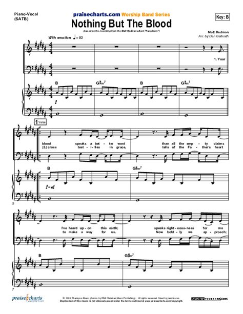 Nothing But The Blood Sheet Music PDF (Matt Redman) - PraiseCharts