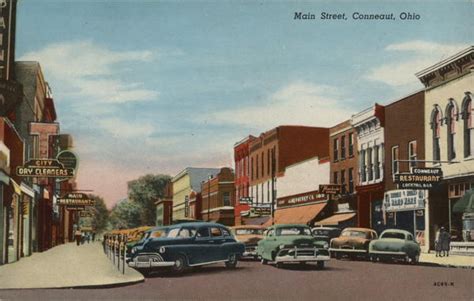 Main Street Conneaut, OH Postcard