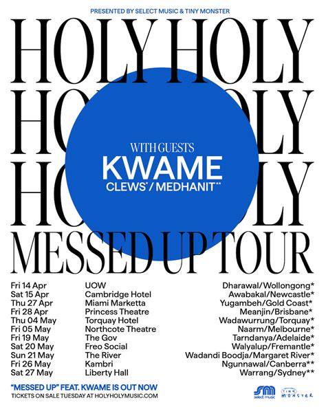 Holy Holy release new single ft. Kwame, national tour dates – X-Press Magazine – Entertainment ...