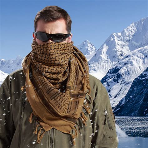 Buy Military Shemagh Tactical Desert Scarf, 100% Cotton Keffiyeh Neck ...